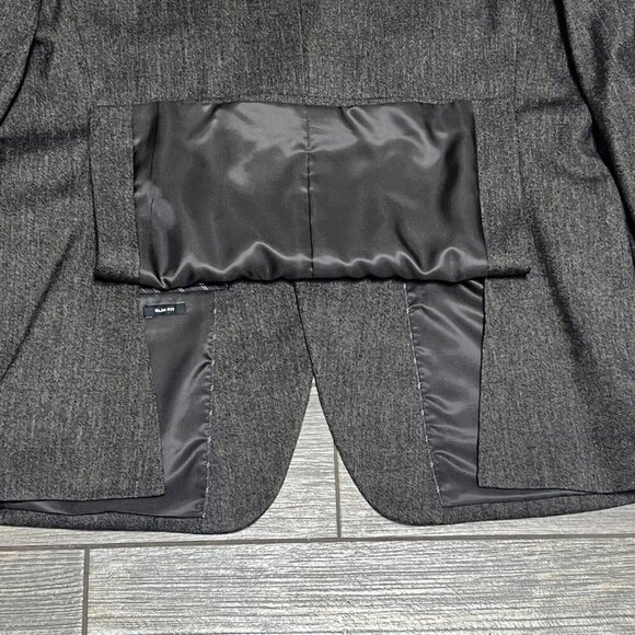 Kenneth Cole Awareness Slim Fit Sport Coat 44R Blazer Suit Jacket Dark Brown - Picture 7 of 16